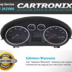 Audi A2 dashboard cluster with 2-inch speedometer and fuel gauge displays.