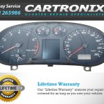 Audi A3 instrument cluster dashboard with speedometer, tachometer, and digital display.