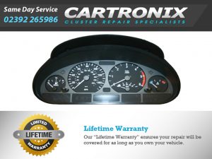 BMW 3 Series E46 46-inch instrument cluster with speedometer and gauges.