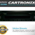 BMW professional radio unit with LCD display and control buttons for audio settings.