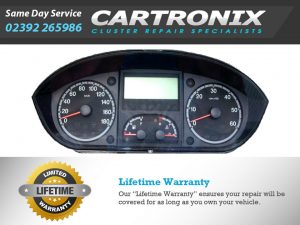 Instrument cluster dashboard for Citroen Relay MK3 with speedometer and gauges.