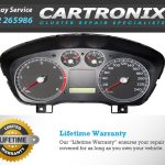 Instrument cluster for Ford C-Max showing speedometer, tachometer, and warning lights.
