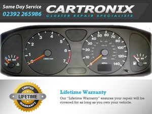 Instrument cluster dashboard for Vauxhall Frontera showing speedometer and fuel gauge.