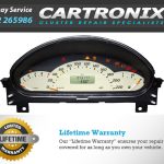 Dashboard cluster repair service by Cartronix with speedometer and odometer readings.