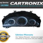 Mercedes W204 C Class dashboard instrument cluster with speedometer and gauges displayed.