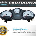 Peugeot 207 instrument cluster with speedometer and tachometer, measuring 207-inch.