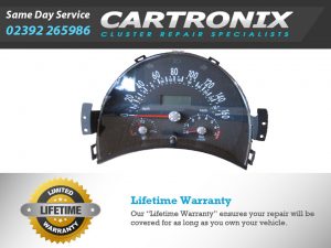 Instrument cluster dashboard for VW Beetle with speedometer and gauges displayed.