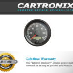 VDO speedometer gauge displaying speed in kilometers per hour with a black background.