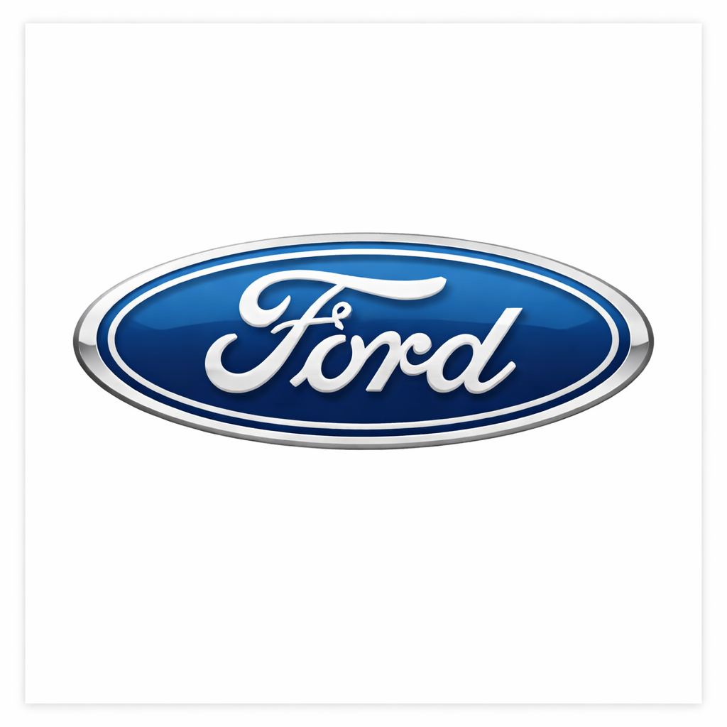 Ford Logo Ford logo featuring a blue oval with white cursive lettering on a plain background.