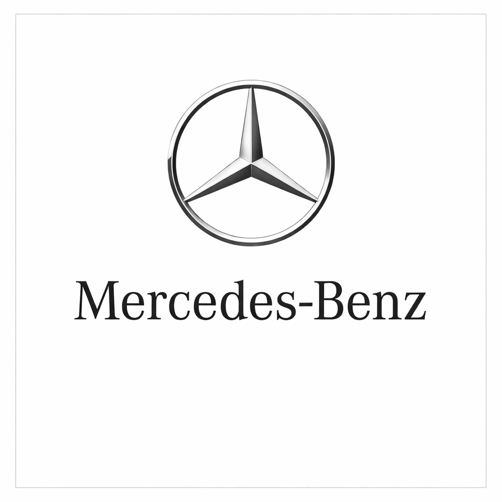 Mercedes-Benz Logo Silver Mercedes-Benz logo featuring a three-pointed star enclosed in a circle.