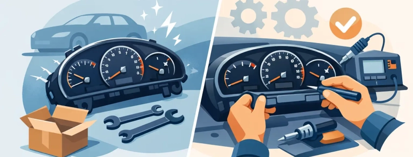 Used instrument cluster vs original repair